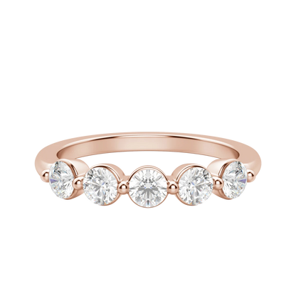 Five Stone Round Cut Anniversary Band