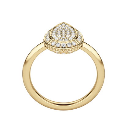 Round Cut Lab Diamond Pear Pave Ring