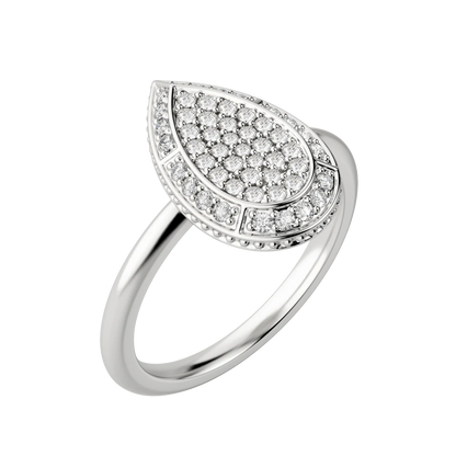 Round Cut Lab Diamond Pear Pave Ring