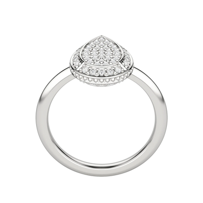 Round Cut Lab Diamond Pear Pave Ring