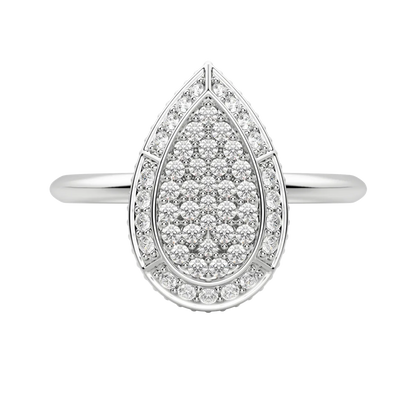 Round Cut Lab Diamond Pear Pave Ring