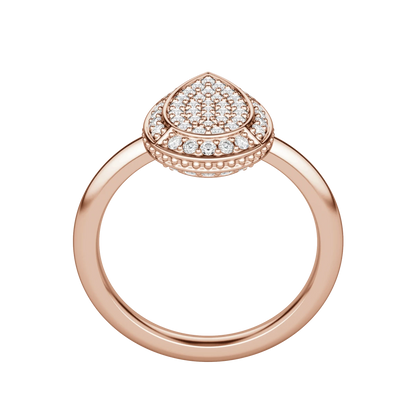 Round Cut Lab Diamond Pear Pave Ring