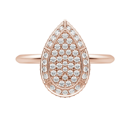 Round Cut Lab Diamond Pear Pave Ring