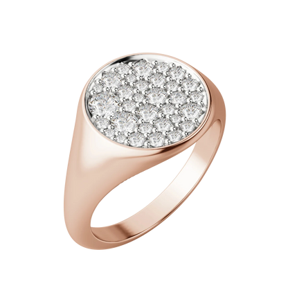 Two Tone Full Moon Signet Ring