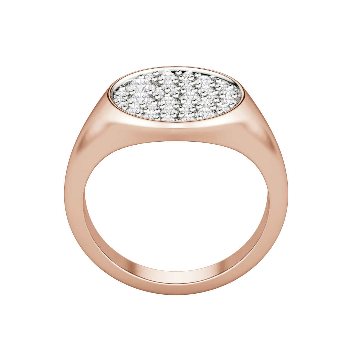 Two Tone Full Moon Signet Ring