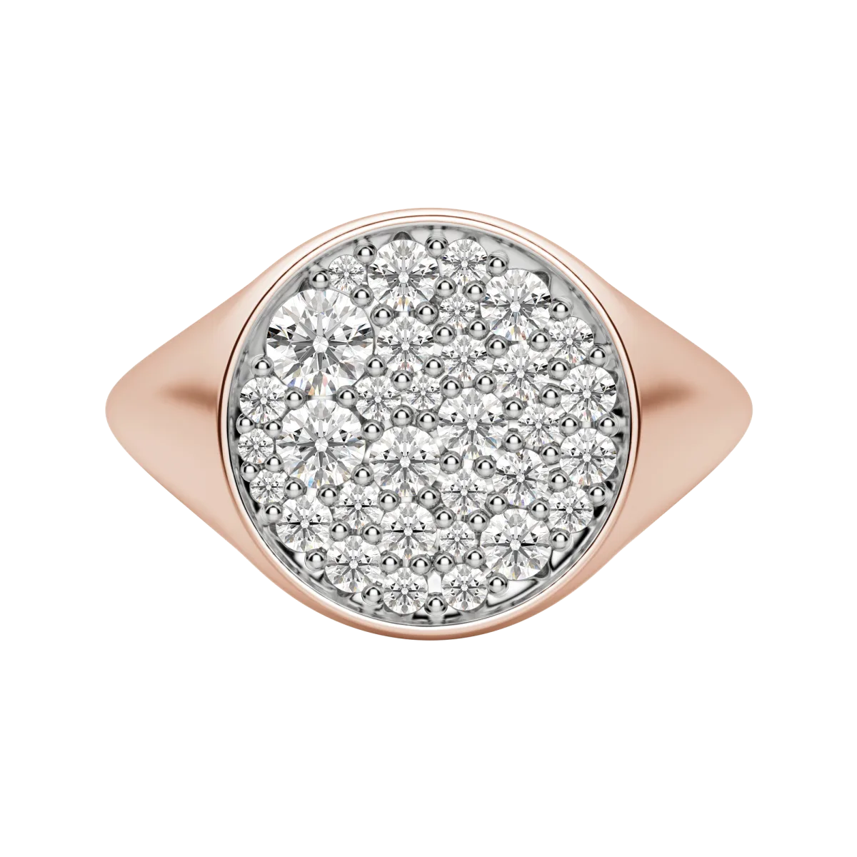 Two Tone Full Moon Signet Ring