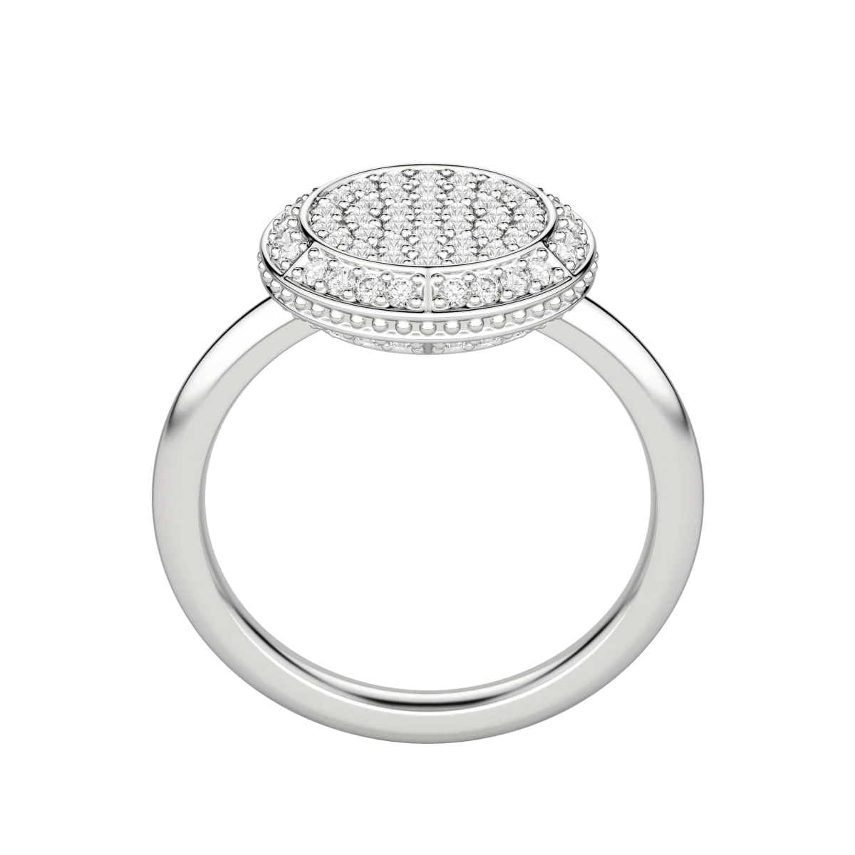 Round Cut Lab Grown Diamond Pave Ring