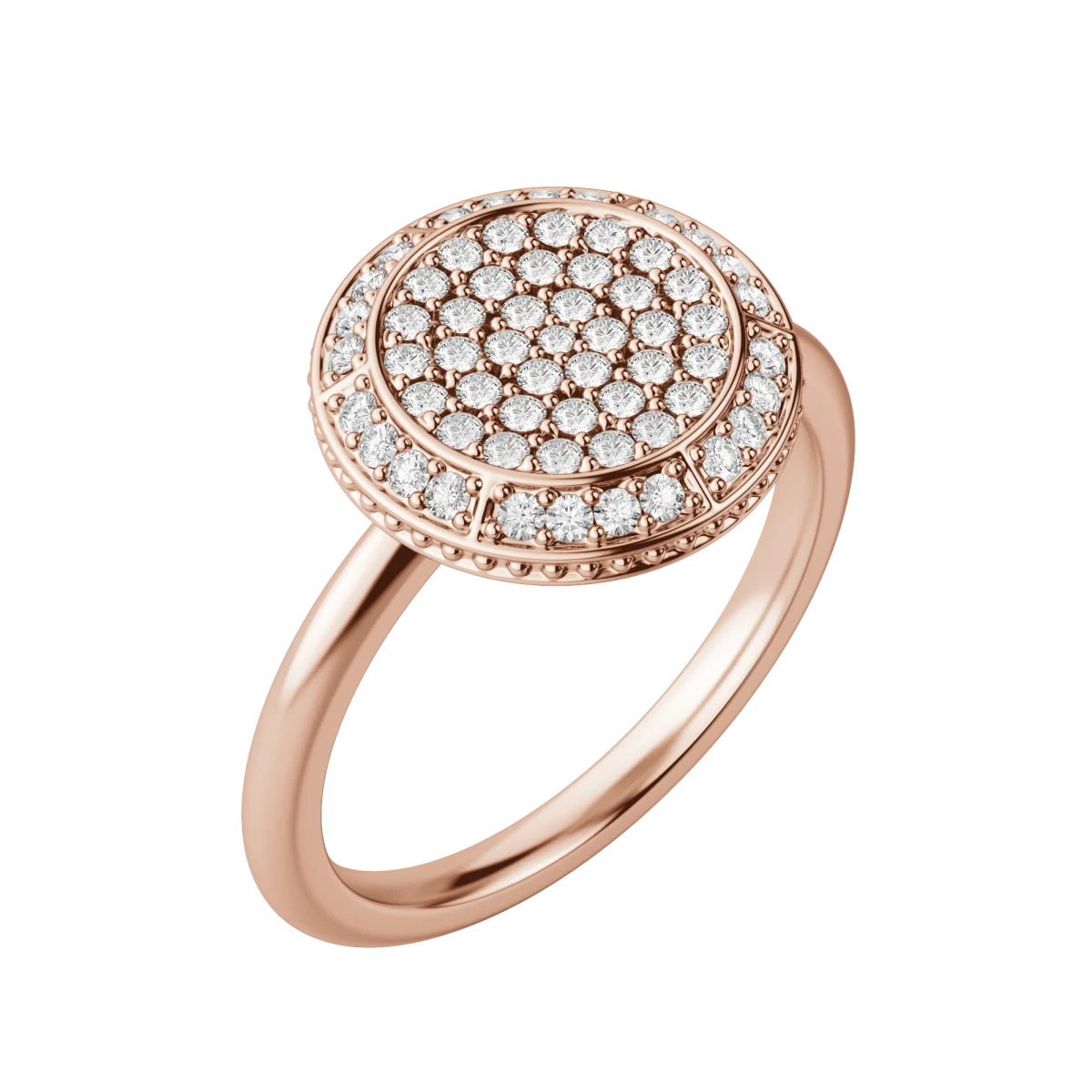 Round Cut Lab Grown Diamond Pave Ring