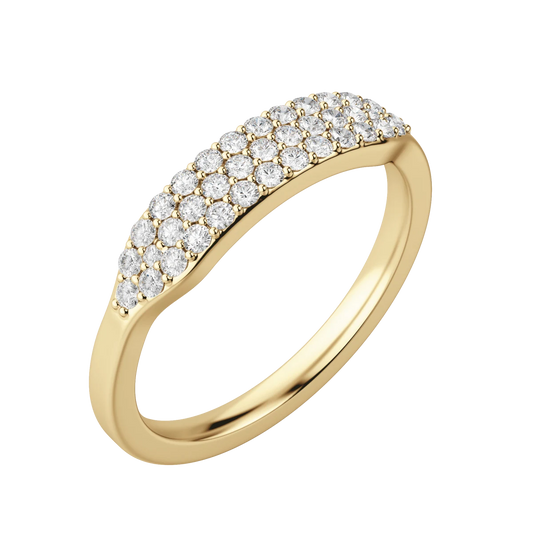 Round Cut Lab Diamond Pave Flat Band