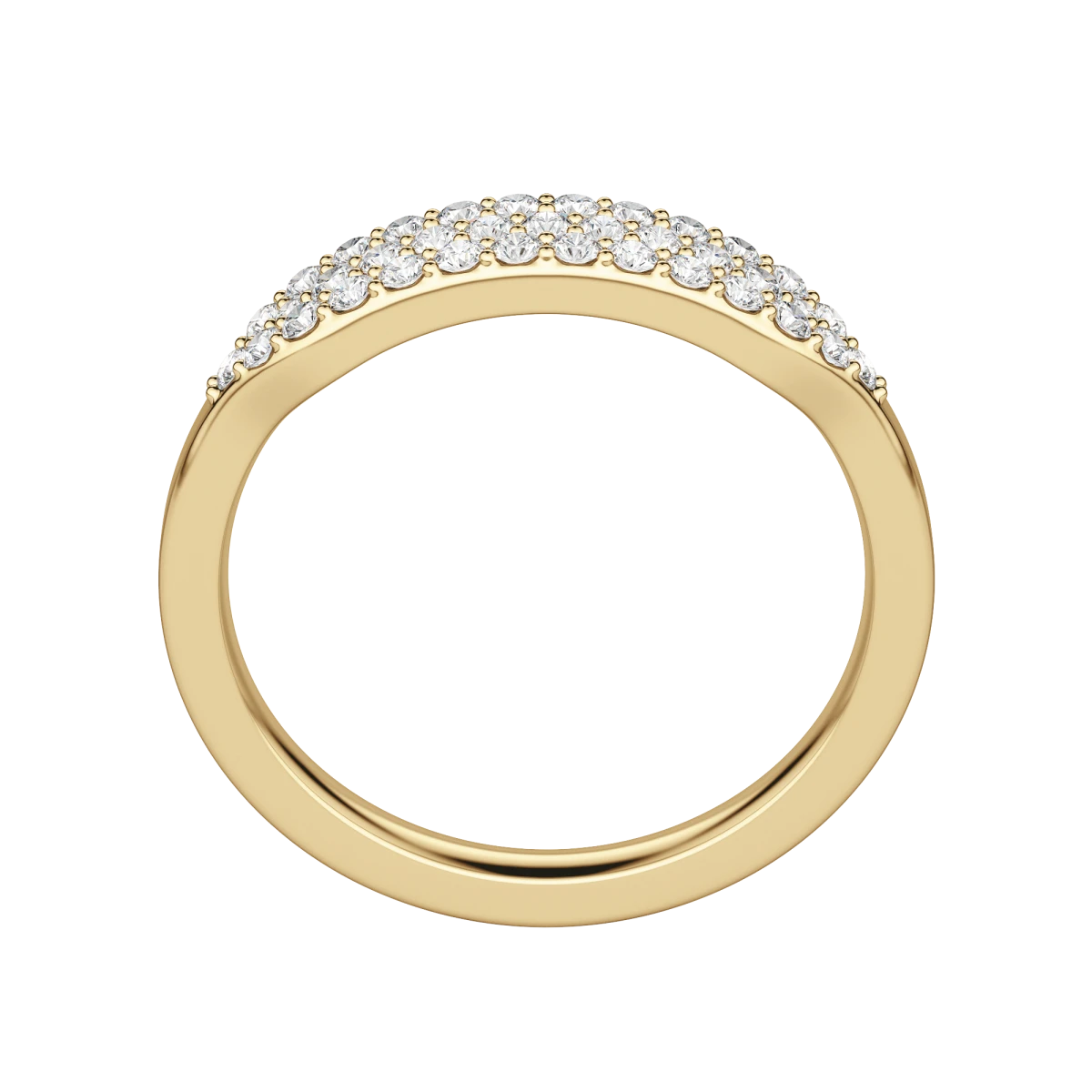 Round Cut Lab Diamond Pave Flat Band