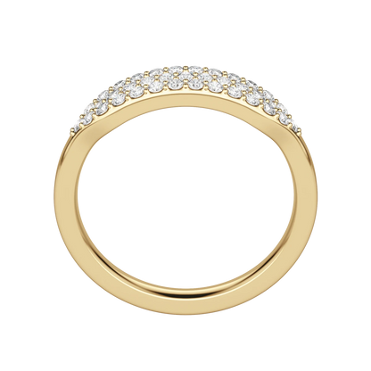 Round Cut Lab Diamond Pave Flat Band