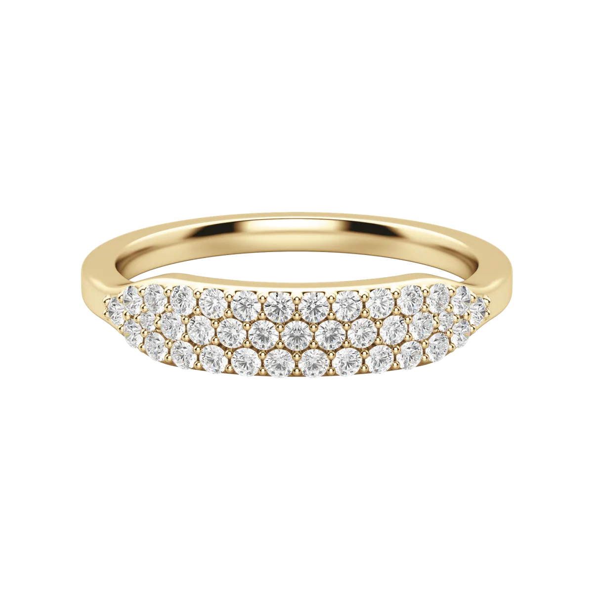 Round Cut Lab Diamond Pave Flat Band