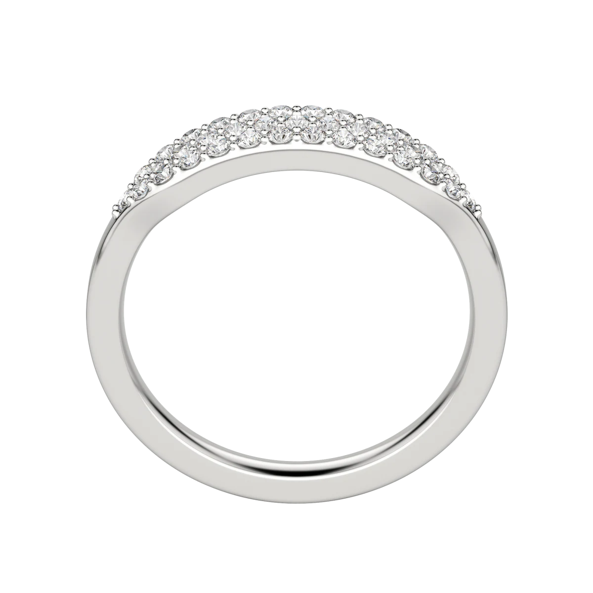 Round Cut Lab Diamond Pave Flat Band