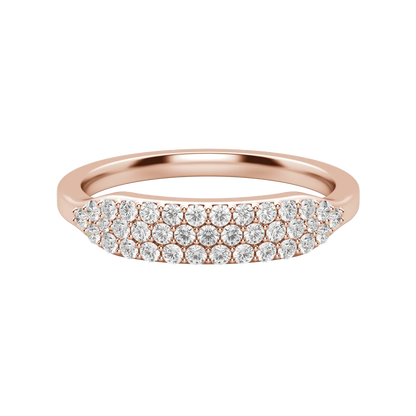 Round Cut Lab Diamond Pave Flat Band