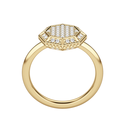 Round cut Lab Diamond Octagon Pave Ring