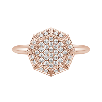 Round cut Lab Diamond Octagon Pave Ring