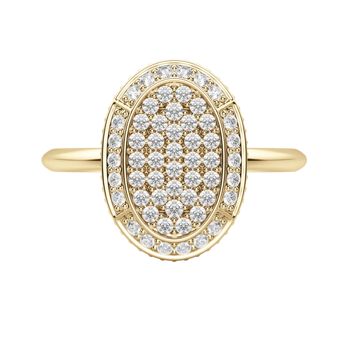 Round cut Lab Diamond Oval Pave Ring