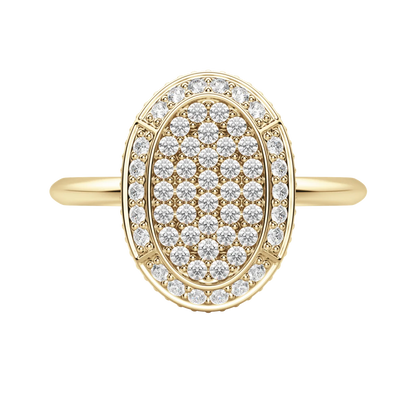 Round cut Lab Diamond Oval Pave Ring