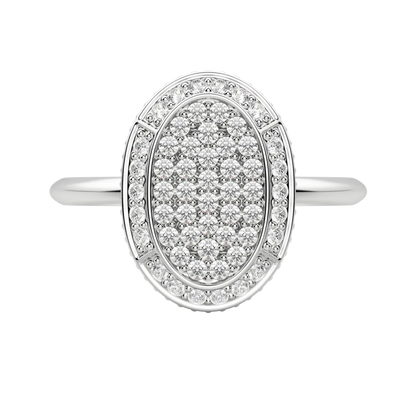 Round cut Lab Diamond Oval Pave Ring