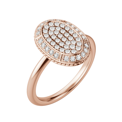 Round cut Lab Diamond Oval Pave Ring