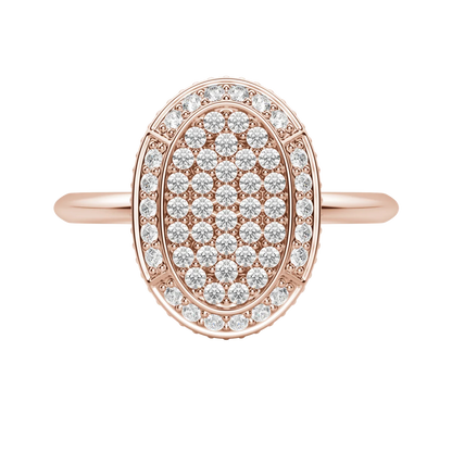 Round cut Lab Diamond Oval Pave Ring