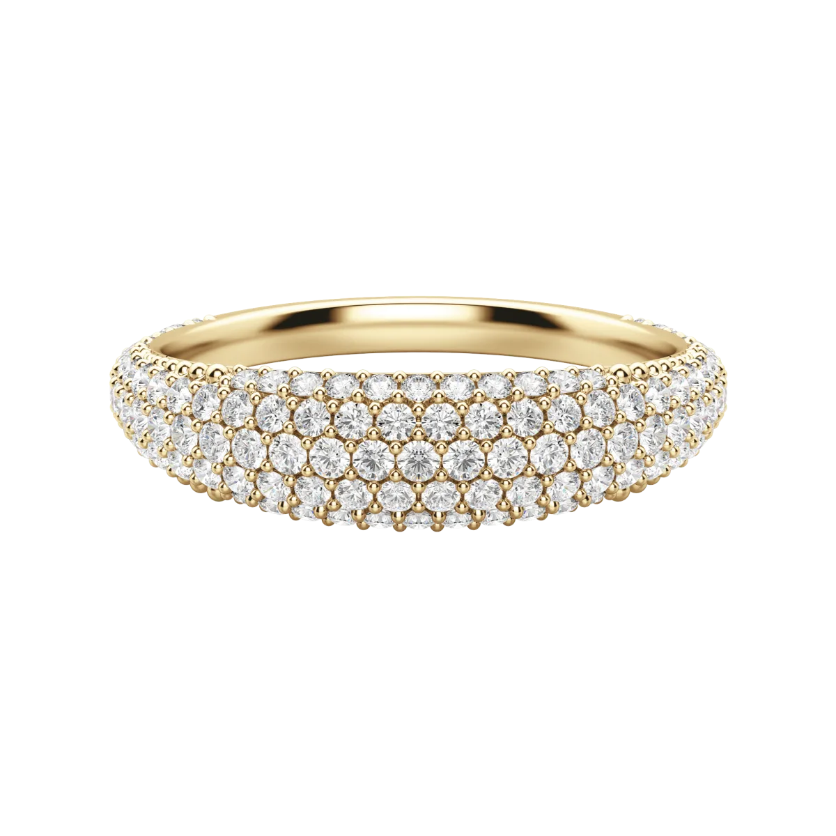 Round cut Lab Diamond Pave Dome Band