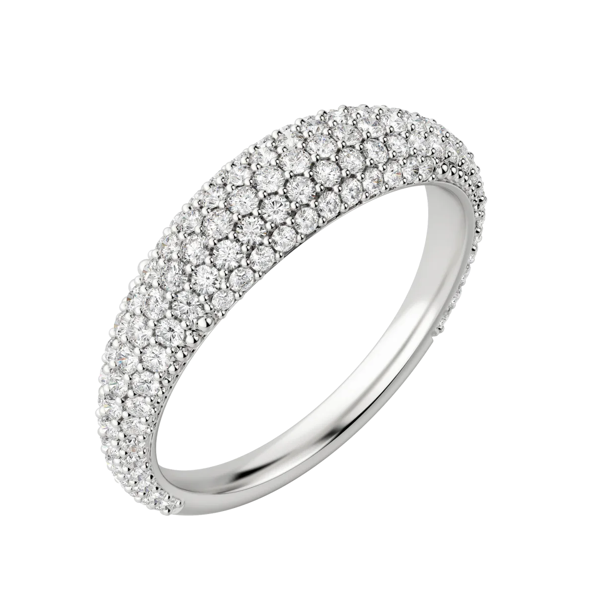 Round cut Lab Diamond Pave Dome Band