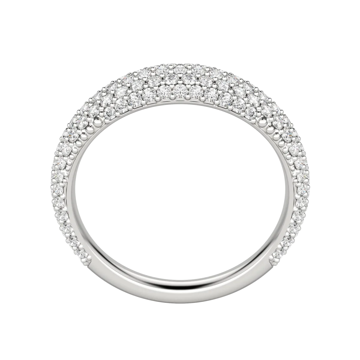 Round cut Lab Diamond Pave Dome Band