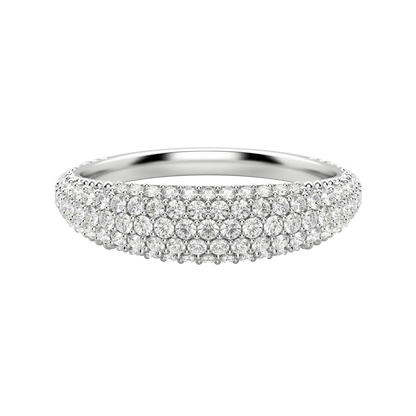 Round cut Lab Diamond Pave Dome Band