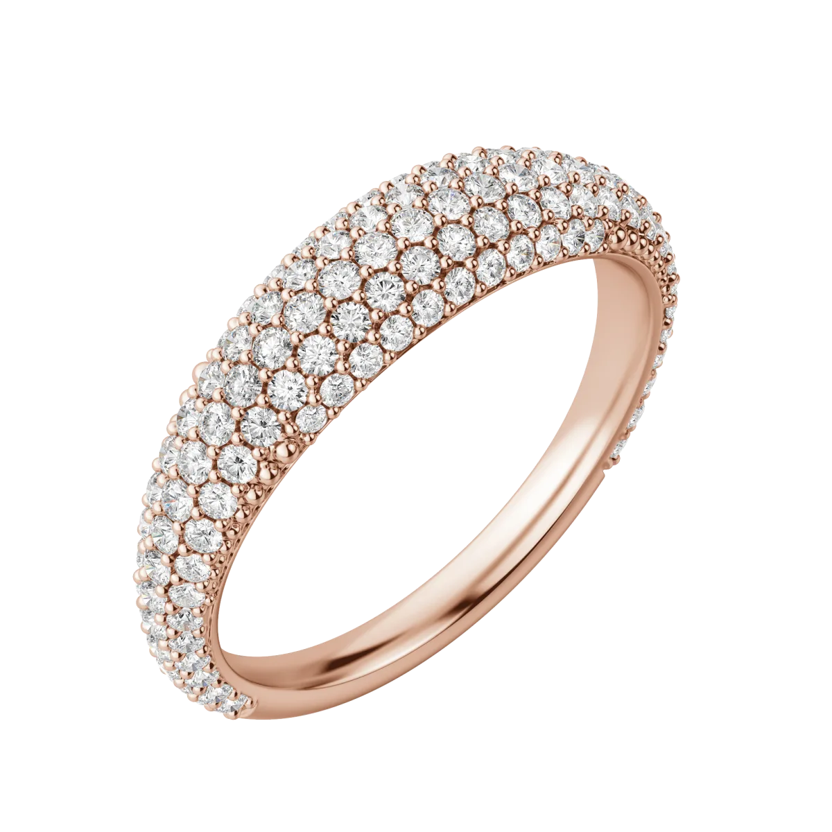 Round cut Lab Diamond Pave Dome Band