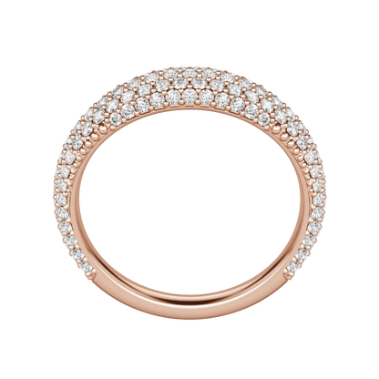 Round cut Lab Diamond Pave Dome Band