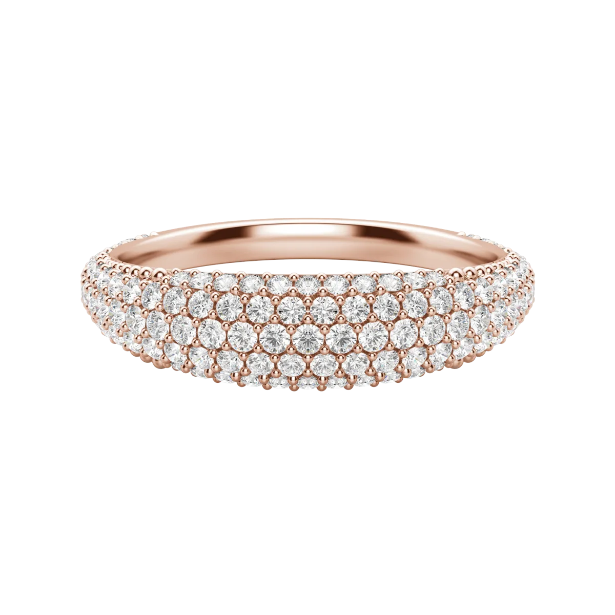 Round cut Lab Diamond Pave Dome Band