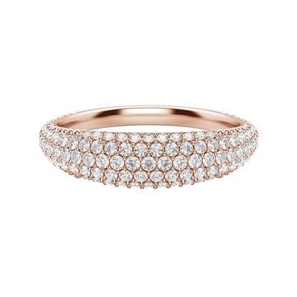 Round cut Lab Diamond Pave Dome Band